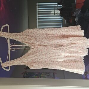 Altar'd State Pink and Cream Floral ROMPER Size XL